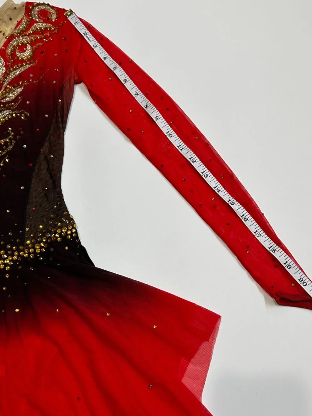 New Red / black / gold / pink Crystal Figure Skating Dress Girl 14 (11~13T)